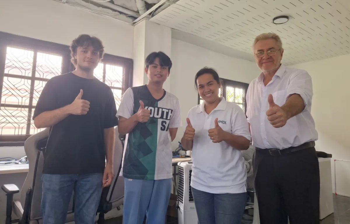 Mr. Tah being welcomed to the Nam Jai Code Lab team